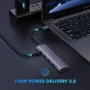 Адаптер Ugreen Adapter CM136 USB-C to HDMI+3xUSB3.0+USB-C Space Gray (50209) фото 5