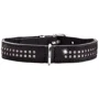 Нашийник круглий Hunter Diamond Petit шкіряний 27 мм 20-24 см чорний (4016739601582)
