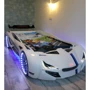 Детская кровать машина Fantasy BMW белая: Ящики для белья нет