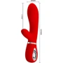 Вибратор с мягкой головкой и клиторальной стимуляцией LYBAILE Pretty Love Thomas USB Red (BI-014621-2)