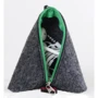 Универсальный чехол для наушников Red Point Pyramid Felt Grey/Green (МД.01.В.11.00.036.М): Материал Войлок