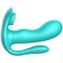 Вибратор с анальным и клиторальным стимулятором BOSS of TOYS Tongue Triple Stimulator Тurquoise (BS561001-5)