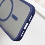 Чехол для iPhone Mobile Case TPU+PC Metal Buttons with MagSafe Blue for iPhone 16 Pro Max: Материалы поликарбонат и полиуретан