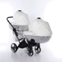Универсальная коляска для двойни 2 в 1 Junama Mirror Satin Duo Slim 04, белый с серебристым (J-MS-DUOs-04) фото 10
