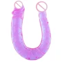 Анально–вагинальный стимулятор Twin Head Jelly Penic Dong, 30x3 см