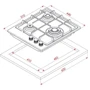Варочная поверхность Eleyus RIO 45 WH CF: Расположение панели Спереди посередине