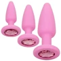 Набор анальных пробок California Exotic Novelties First Time Crystal Booty Anal Plug Set (розовый)