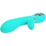 Вибратор с мягкой головкой и клиторальной стимуляцией LYBAILE Pretty Love Thomas USB Тurquoise (BI-014621-4)