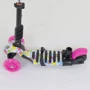 Самокат 5в1 Best Scooter, PU колеса, підсвічування коліс, Абстракція Pink / Black (74069): Матеріал коліс поліуретан