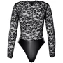 Боди Noir Handmade F296 Psyche bodysuit of lace and wetlook Black, 3XL