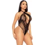 Кружевное тедди Leg Avenue Lace and net halter teddy One size Black