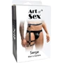 Мужские гартеры из натуральной кожи Art of Sex - Serge, черный, XS-M