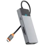 Адаптер WIWU Adapter Linker A721HD 7in1 USB-C to USB-C+2xUSB3.1+HDMI+SD/MicroSD+PD Grey: Колір серый