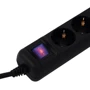 Мережевий фільтр 2E 3 розетки, 1.5 м, Black (2E-U03ESM1.5BK): Тип розеток Евророзетки
