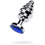 Анальная пробка с кристаллом Toyfa Silver anal plug with blue gem