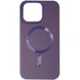 Чехол для iPhone TPU Case Bonbon Leather Metal Style with MagSafe Dark Purple for iPhone 15 Plus