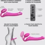 Безремневой страпон с вибрацией Strap-On-Me Vibrating Fuchsia M, регулируемый, пульт ДУ