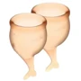 Набір менструальних чаш Satisfyer Feel Secure (orange), 15мл і 20мл, мішечок для зберігання
