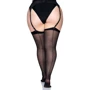 Прозрачные чулки с задним швом Leg Avenue + PLUS SI Black