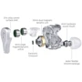 Наушники Knowledge Zenith DQ6 Mic Grey: Тип крепления крепление на ушах