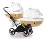 Универсальная коляска для двойни 2 в 1 Junama Glow Duo Slim 02, белый с золотым (J-G-DUOs-02): Тип коляски Коляска для двойни