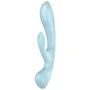 Двухсторонний вибратор-кролик Satisfyer Triple Oh Light Blue, 3 мотора, рукоятка-массажер