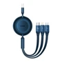 Кабель Baseus USB Cable to Micro USB/Lightning/Type-C Bright Mirror 2 Series Retractable 66W 1.1m Blue (CAMJ010103)