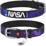 Нашийник для собак WAUDOG Design з QR паспортом малюнок NASA21 розмір XS 1.2x21-29 см чорний (3602-0148-01)