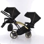 Универсальная коляска для двойни 2 в 1 Junama Mirror Satin Duo Slim 03, черный с золотым (J-MS-DUOs-03): Тип коляски Коляска для двойни