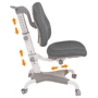 GT Racer C-1240 Orthopedic Gray: Max высота сиденья, см 56