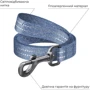 Повідець для собак з відновленої бавовни WAUDOG Re-cotton світловідбивний S Ш 15 мм Дл 150 см синій (401212): Тип Поводок