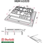 Варочная поверхность газовая Perfelli HGM 61020 WH: Количество конфорок 4