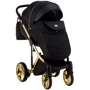 Коляска 2 в 1 Adamex Luciano Polar (Gold) Q85 чорний - чорна шкіра (видавлені точка) (623376): Матеріал коліс поліуретан