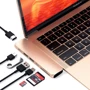 Адаптер Satechi Adapter USB-C to Dual USB-C+2xUSB3.0+micro SD+SD+HDMI Gold (ST-CMBPG) фото 4