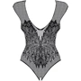 Ажурное боди с разрезом Obsessive B112 black XL/XXL