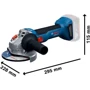 Аккумуляторная бесщеточная угловая шлифмашина Bosch GWS 18V-8 + 2 аккумулятора GBA 18 В 5 Ач + профессиональное быстрозарядное устройство GAL 18V-40 + L-BOXX 136 (06019N9003): Потребляемая мощность 800 Вт