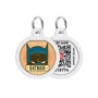 Адресник металлический WAUDOG Smart ID c QR паспортом рисунок Бэтмен винтаж 25 мм Русско-английский (0625-1008ru-eng)