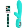 Вибратор с мягкой головкой и клиторальной стимуляцией LYBAILE Pretty Love Thomas USB Тurquoise (BI-014621-4)