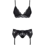 Эротический кружевной комплект Obsessive 810-SEG-1 set black S/M