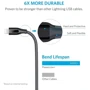 Кабель ANKER USB Cable to Lightning Powerline+ V2 3m Space Grey (A8123HA1): Тип USB 2.0, Lightning