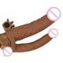 Насадка LoveToy Pleasure X-Tender Vibrating Double Penis Sleeve Brown Add 2"