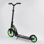 Самокат двухколесный Best Scooter с PU колесами, 1 амортизатором Black/Green (99666): Материал колес полиуретан