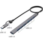 Адаптер XOKO Adapter USB-C+USB to 7xUSB3.0 (XK-AC-700m-SL): Колір серебристый