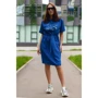 Платье FLFashion Вихрь ФПВ 3046 52 синее повседневное удлиненное миди