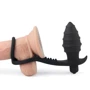 Анальная пробка с эрекционным кольцом и вибрацией LoveToy Ass Rasca Prostate Plug Combo Vibrating Black