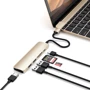 Адаптер Satechi Adapter USB-C to micro SD+SD+2xUSB3.0+USB-C Gold (ST-SCMA2G): Дополнительные разъемы USB-C, USB OTG, SD+TF Card