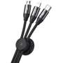 Кабель Baseus USB Cable to Lightning/microUSB/USB-C Car Co-Sharing 3.5A 1m Black (CAMLT-FX01) фото 3