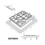 Варочная поверхность газовая Weilor GM W604 SS: Расположение панели спереди