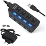 Адаптер Lapara Adapter USB to 4xUSB3.0 Black (LA-USB305): Интерфейс подключения USB 3.0