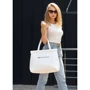 Женская сумка шоппер Sambag Shopper Tote 0RN белая (93380008): Фактура Стеганая, Матовая